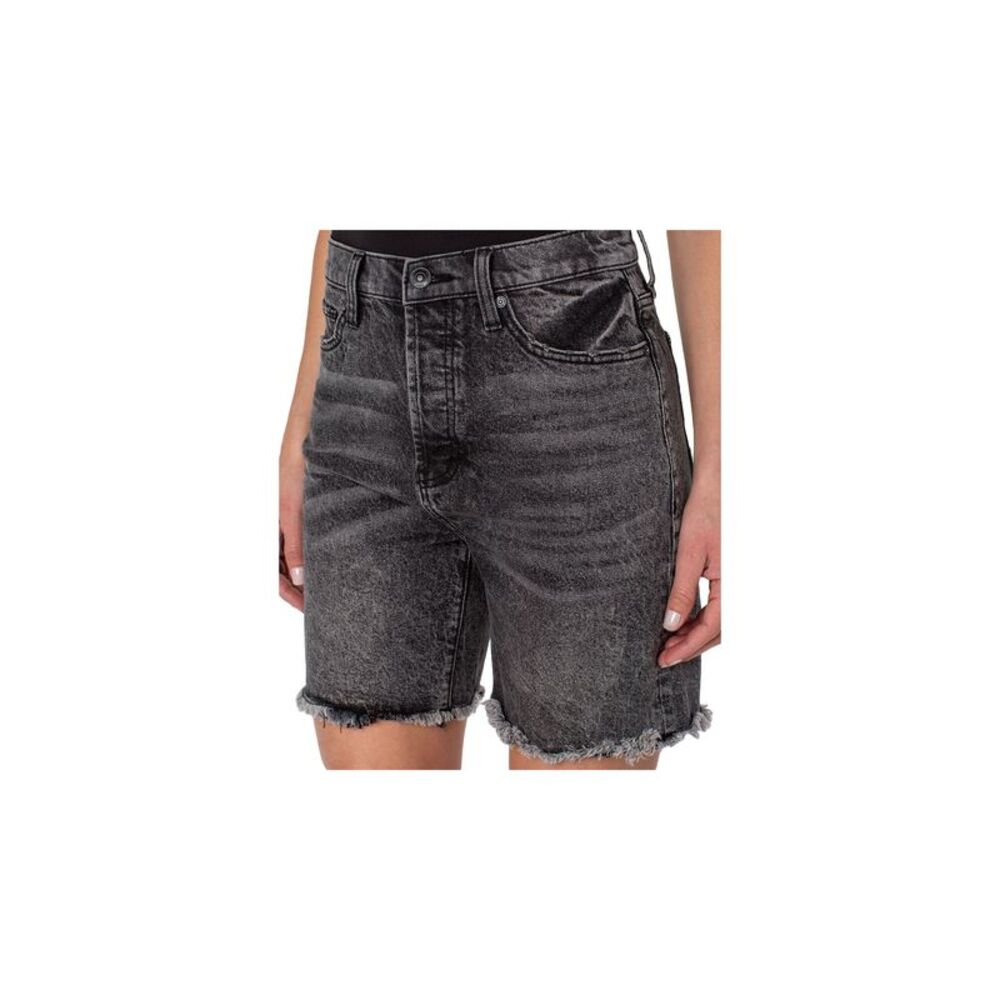 EARNEST SEWN NEW YORK Womens High Waist Shorts Gray Denim Button Fly Juniors 25 - Picture 3 of 4